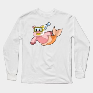 Pig Swimming Snorkel Long Sleeve T-Shirt